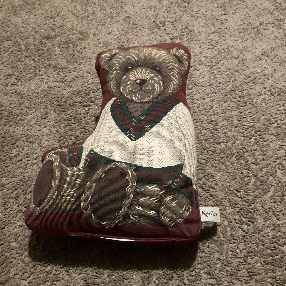 KenTex Multicolored Brown Bear Tapestry Door Stopper Door Holder Great Condition